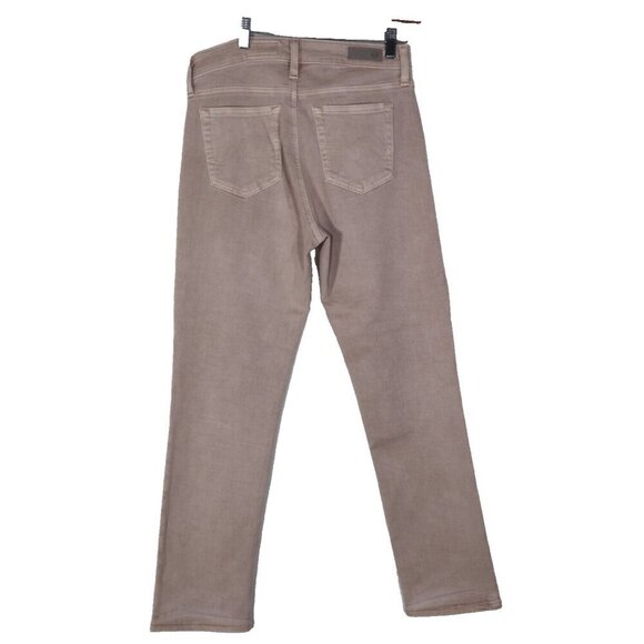 AG Adriano Goldschmied Women's 28 Beige Mari Crop Mid-Rise Slim Straight Jeans - Picture 10 of 13